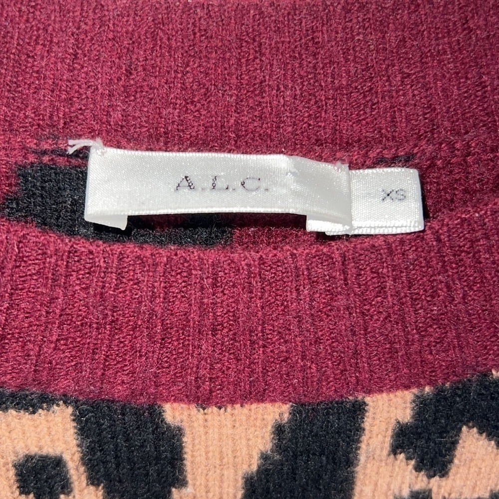 A.L.C. Matt Colorblock Leopard Animal Print Cashm… - image 8